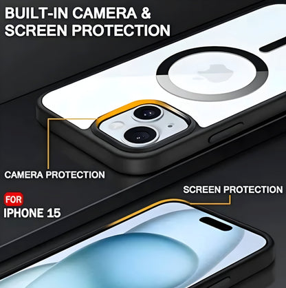 iPhone 15 MagSafe Transparent Case – Sleek Clear Back, Strong Grip & Drop Protection Design